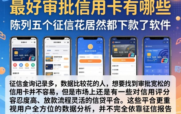 最好审批的信用卡有哪些，陈列五个征信花居然都下款了的软件