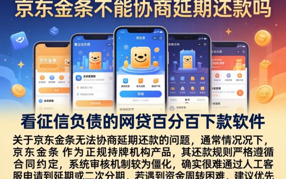京东金条不能协商延期还款吗，陈列五个不看征信负债的网贷百分百下款软件