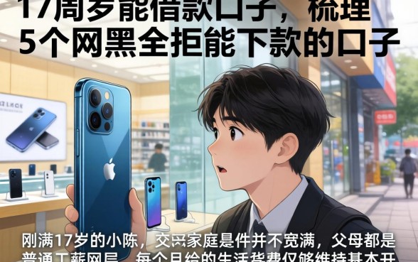 17周岁能借款的口子，梳理5个网黑全拒能下款的口子