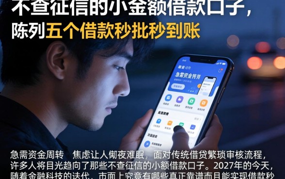 不查征信的小额借款口子，陈列五个借款秒批秒到账的app