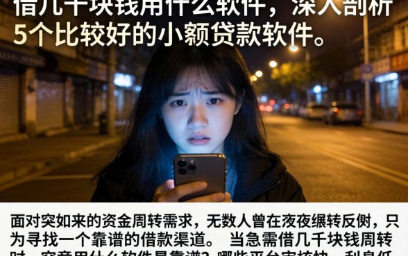 借几千块钱用什么软件，深入剖析5个比较好的小额贷款软件
