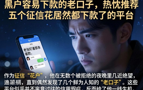 黑户容易下款的老口子，热忱推荐五个征信花居然都下款了的平台