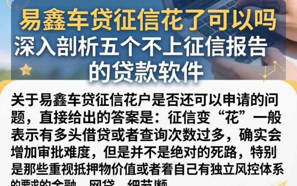 易鑫车贷征信花了可以吗，深入剖析五个不上征信报告的贷款软件