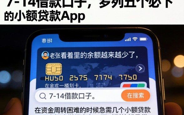7-14借款口子,罗列五个必下的小额贷款app