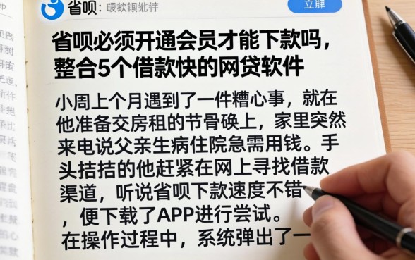 省呗必须开通会员才能下款吗，整合5个借款快的网贷软件
