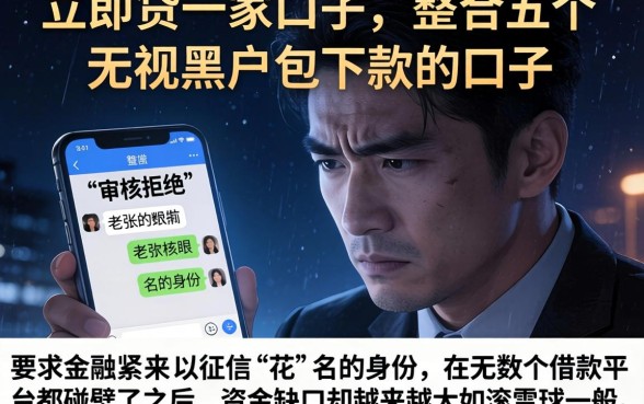 立即贷一家的口子，整合五个无视黑户包下款的口子