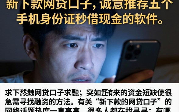 新下款的网贷口子，诚意推荐五个手机身份证秒借现金的软件