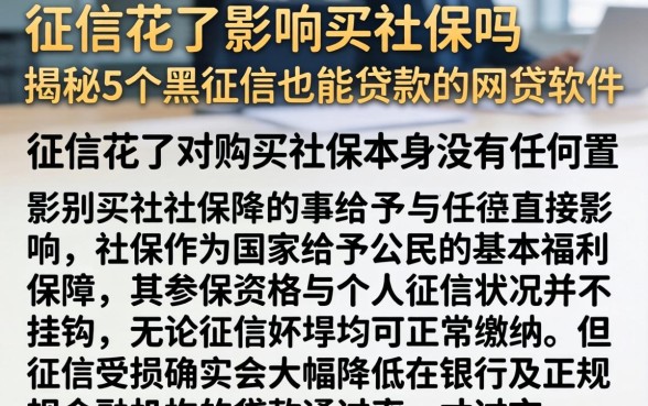 征信花了影响买社保吗，揭秘5个黑征信也能贷款的网贷软件