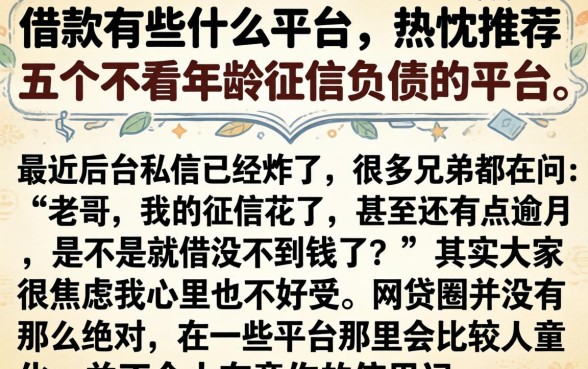 借款有些什么平台，热忱推荐五个不看年龄征信负债的平台