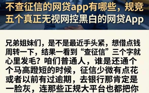 不查征信的网贷app有哪些，规整五个真正无视风控黑白的网贷app