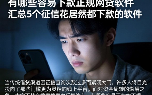 有哪些容易下款的正规网贷软件，汇总5个征信花居然都下款的软件