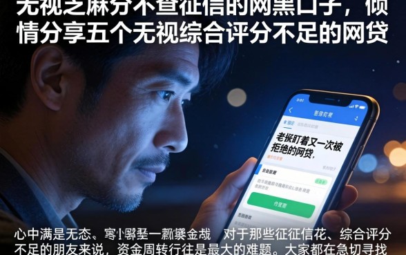 无视芝麻分不查征信的网黑口子，倾情分享五个无视综合评分不足的网贷