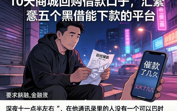 10天商城回购借款口子,汇整五个黑户能下款的平台