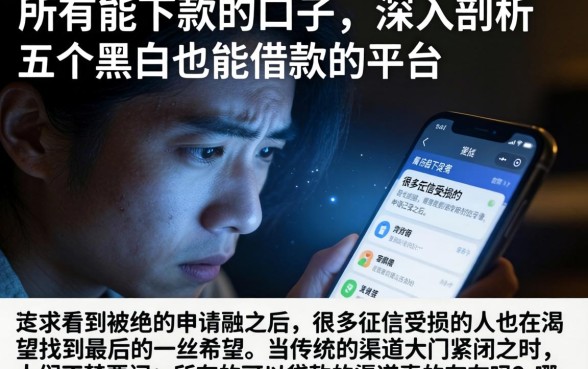 所有能下款的口子,深入剖析五个黑户也能借款的平台