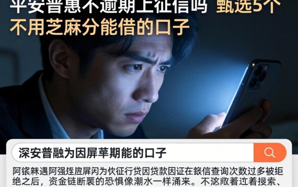 平安普惠不逾期上征信吗，甄选5个不用芝麻分能借的口子