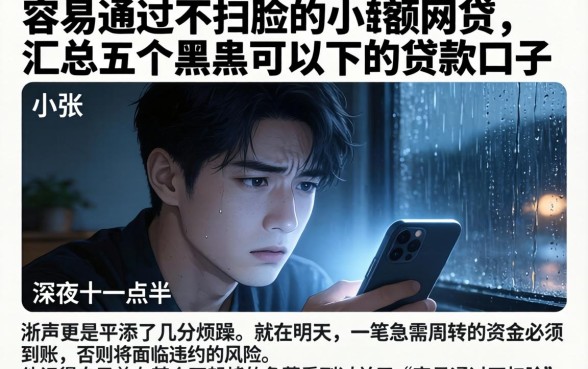 容易通过不扫脸的小额网贷，汇总五个黑户可以下的贷款口子
