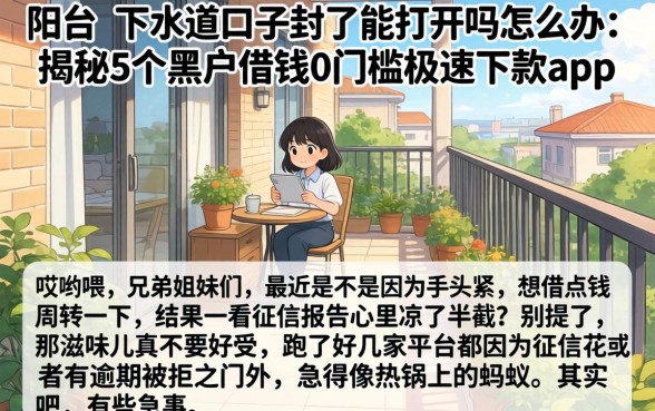 阳台的下水道口子封了能打开吗怎么办，揭秘5个黑户借钱0门槛极速下款app