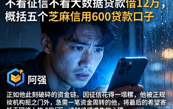 不看征信不看大数据贷款借12万，概括五个芝麻信用600贷款口子