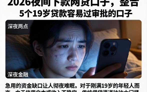 2026夜间下款的网贷口子，整合5个19岁贷款容易过审批的口子