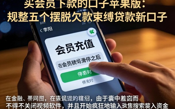 买会员下款的口子苹果版，规整五个摆脱欠款束缚贷款新口子