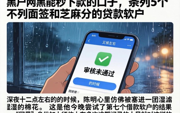 黑户网黑能秒下款的口子，条列5个不用面签和芝麻分的贷款软件