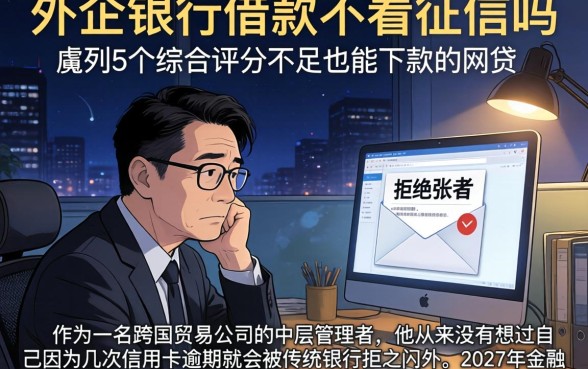 外企银行借款不看征信吗，胪列5个综合评分不足也能下款的网贷