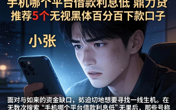 手机哪个平台借款利息低，鼎力推荐5个无视黑户百分百下款口子