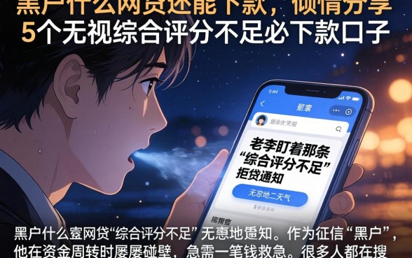 黑户什么网贷还能下款，倾情分享5个无视综合评分不足必下款口子
