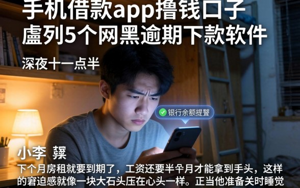 手机借款app撸钱口子，胪列5个网黑逾期下款软件