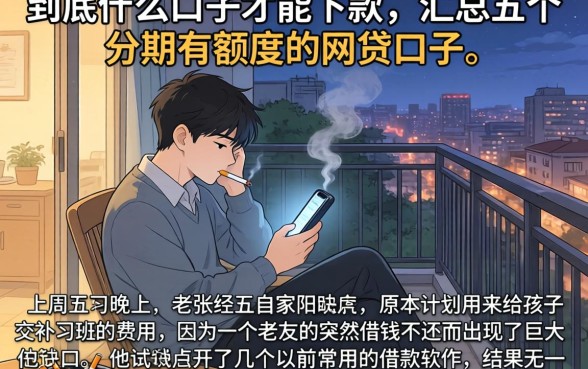 到底什么口子才能下款，汇总五个分期有额度的网贷口子