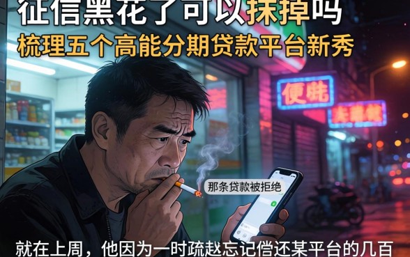 征信黑花了可以抹掉吗，梳理五个高能分期贷款平台新秀