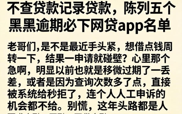 不查贷款记录的贷款，陈列五个黑户逾期必下网贷app名单