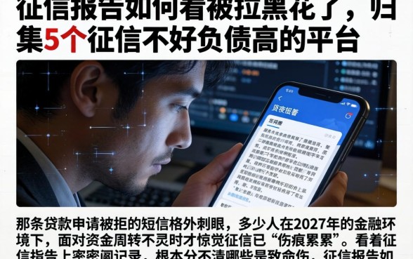 征信报告如何看被拉黑花了，归集5个征信不好负债高的平台