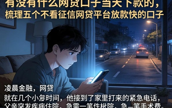 有没有什么网贷口子当天下款的，梳理五个不看征信网贷平台放款快的口子