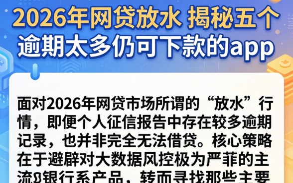 2026年网贷放水，揭秘五个逾期太多仍可下款的app