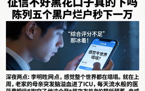 征信不好黑花口子真的下吗，陈列五个黑户烂户秒下一万