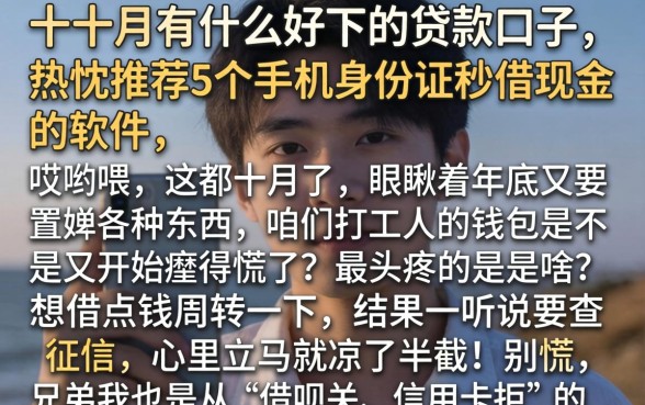 十月份有什么好下的贷款口子，热忱推荐5个手机身份证秒借现金的软件