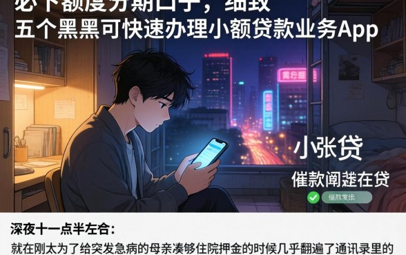 必下额度分期口子，细致阐述五个黑户可快速办理小额贷款业务的app
