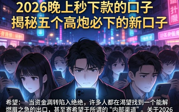 2026晚上秒下款的口子，揭秘五个高炮必下的新口子