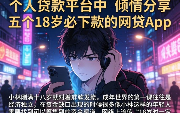 个人贷款平台中，倾情分享五个18岁必下款的网贷app