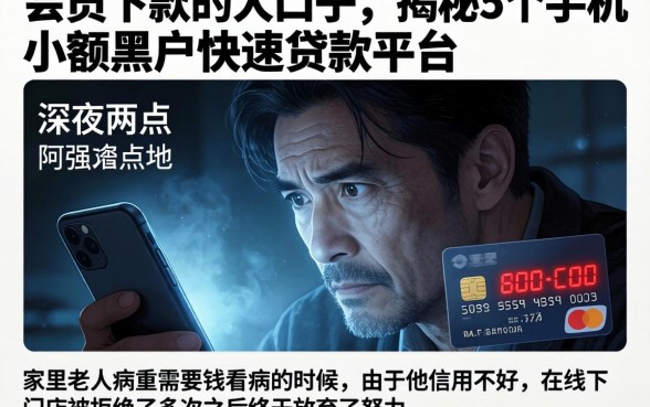 会员下款的大口子，揭秘5个手机小额黑户快速贷款平台