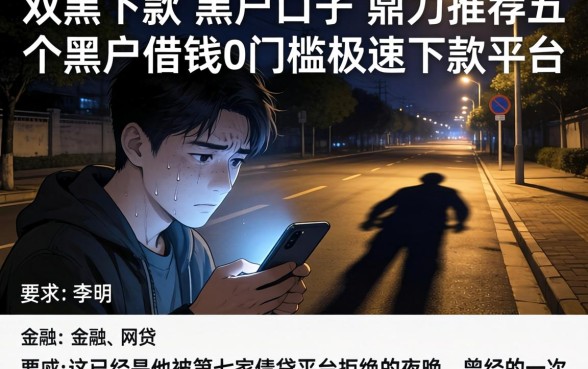 双黑下款的黑户口子，鼎力推荐五个黑户借钱0门槛极速下款平台
