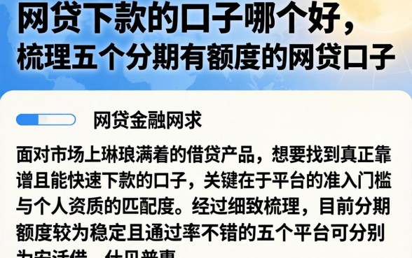 网贷下款的口子哪个好，梳理五个分期有额度的网贷口子