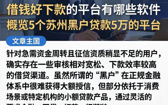 借钱好下款的平台有哪些软件，概览5个苏州黑户贷款5万的平台