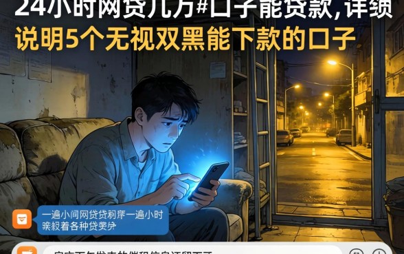 24小时网贷几万的口子能贷款，详尽说明5个无视双黑能下款的口子