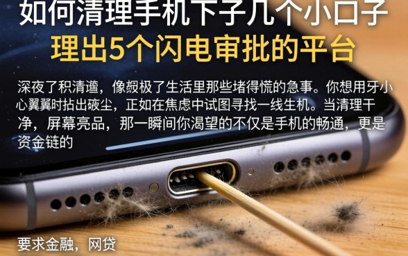 如何清理手机下方的几个小口子，理出5个闪电审批的平台