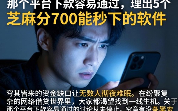 那个平台下款容易通过，理出5个芝麻分700能秒下的软件
