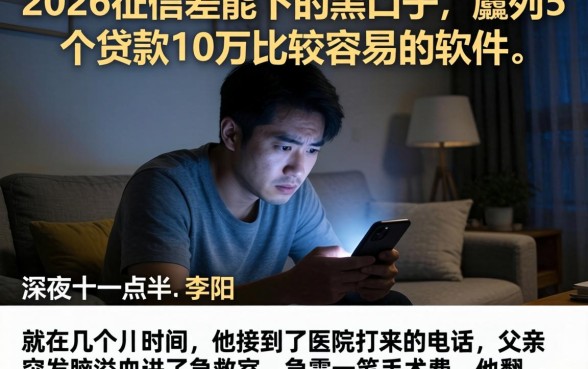 2026征信差能下的黑口子，胪列5个贷款10万比较容易的软件