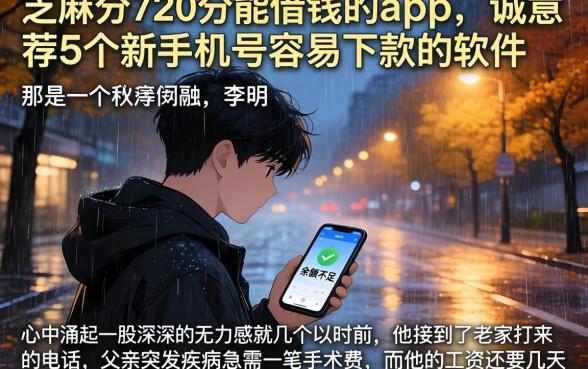 芝麻分720分能借钱的app，诚意推荐5个新手机号容易下款的软件