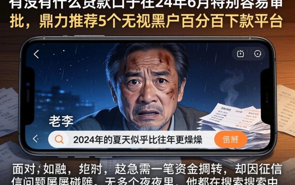 有没有什么贷款口子在24年6月特别容易审批，鼎力推荐5个无视黑户百分百下款平台